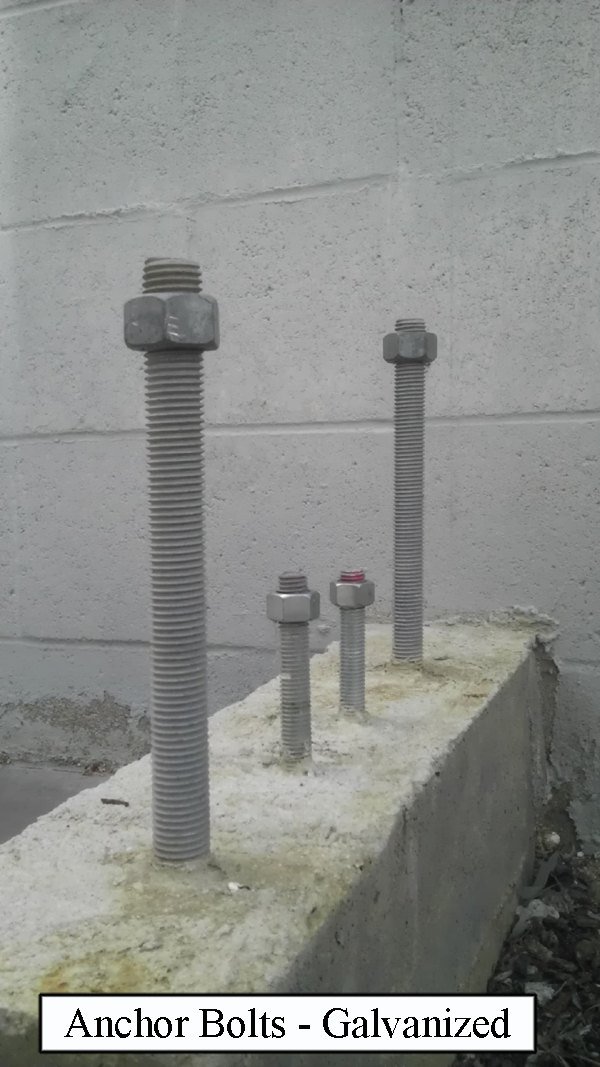 Installed Galvanized Anchor Bolts with Nuts