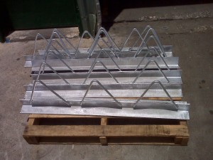 Embedded steel with welded bent steel galvanized for civil project.