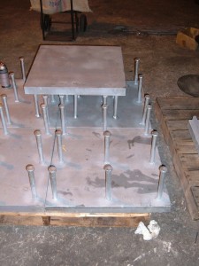 Galvanized embedded steel with welded plates