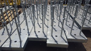 Large Embedded Stel Plates With Studs Galvanized to ASTM A153